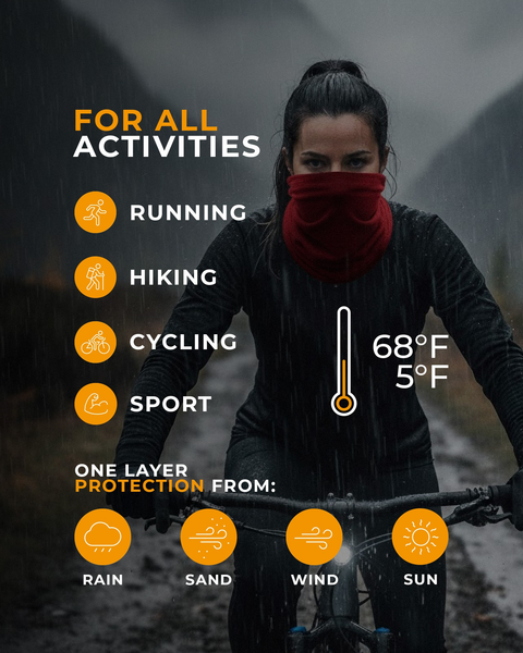 Gesichtsmaske aus Merinowolle für Radfahren und Outdoorsport, atmungsaktive Einlagenschutz gegen Wind, Regen und Kälte