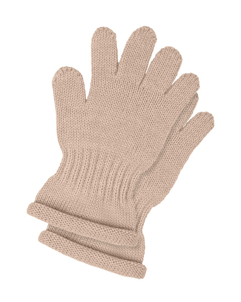 Packshot of Menique Kids' Knit Gloves in the color creamy beige in the white background