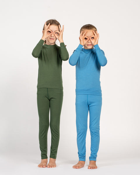 160 Merinowolle-Set für Kinder mit Langarmshirt und Leggings