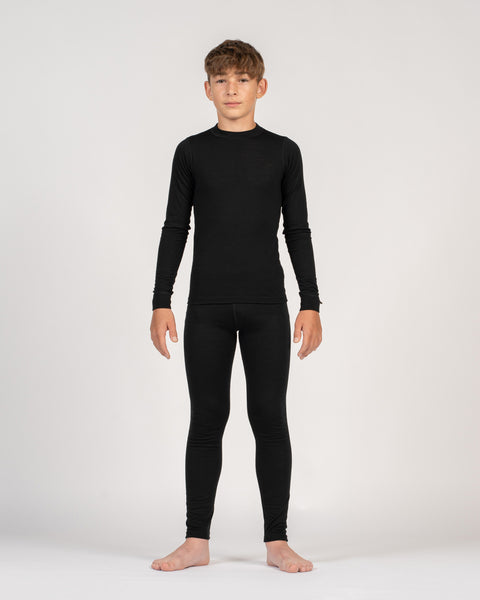 Kids' 250 Long Sleeve & Bottom 2-Piece Black