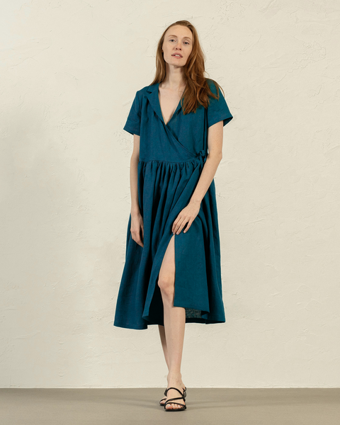 Collar Dress Phoebe in cobalt blue