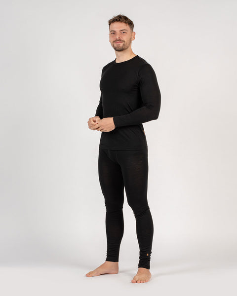 Herren 160 Basisschicht-Set Schwarz