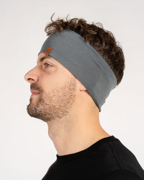 Breites Herren-Stirnband Dunkelgrau