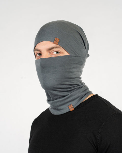 Men's Merino Beanie & Gaiter 2-Piece Perfect Grey