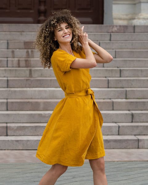 Leinen Wickelkleid Eliana