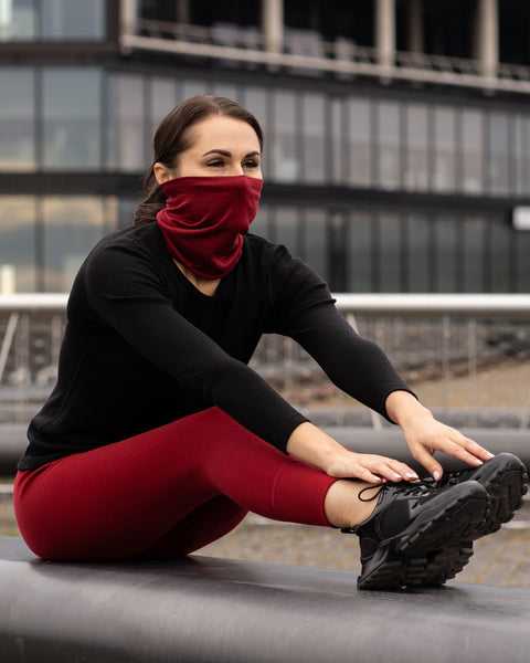 Unisex Merino Neck Gaiter Royal Cherry / Red