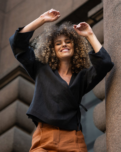 Leinen Wickeloberteil Thea