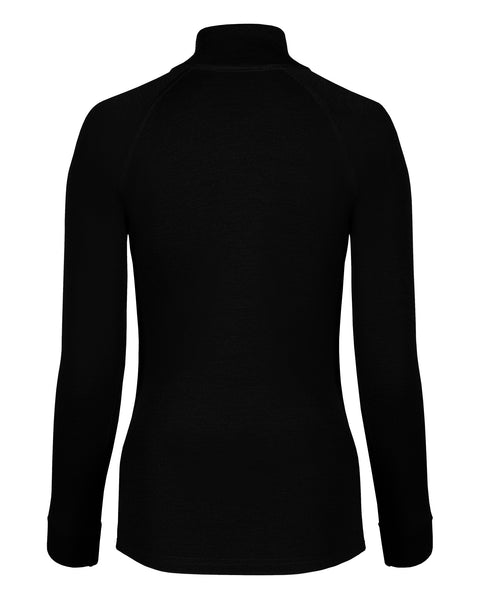Women's 250 Zip Neck Top Black Back