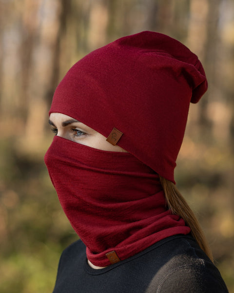 Damen Merino Mütze & Schlauchschal 2-teilig