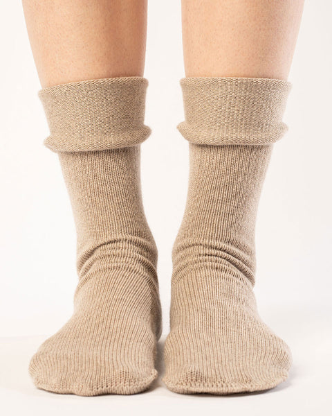 Damen Stricksocken Merino Cremiges Beige