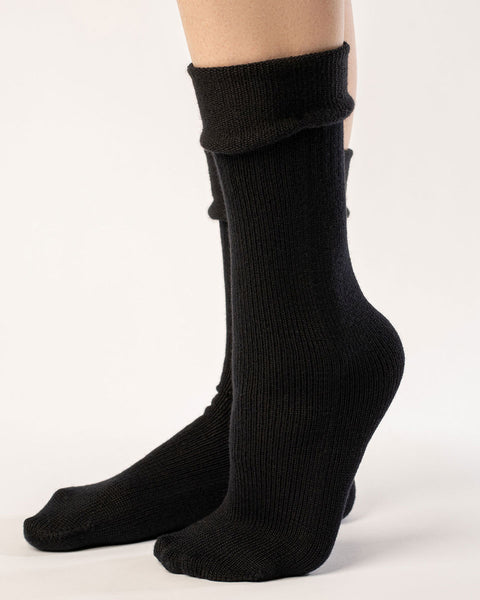 Damen Stricksocken Merino Schwarz
