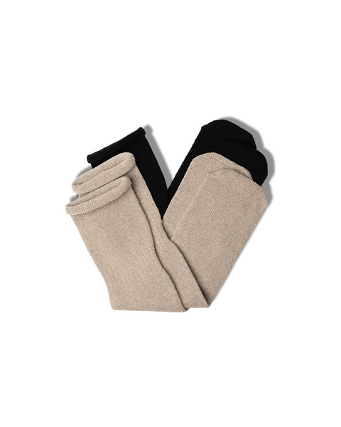 Women's Socks 2-Pack Black/Creamy beige