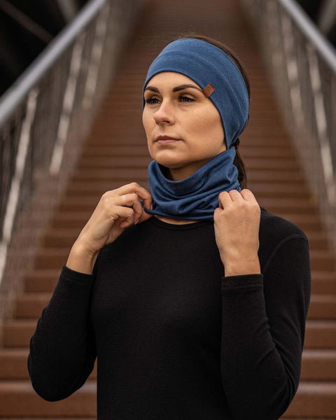 Women's Headband and Gaiter Set Denim