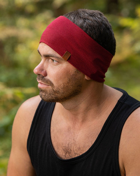 Herren Merino Stirnband Royal Cherry