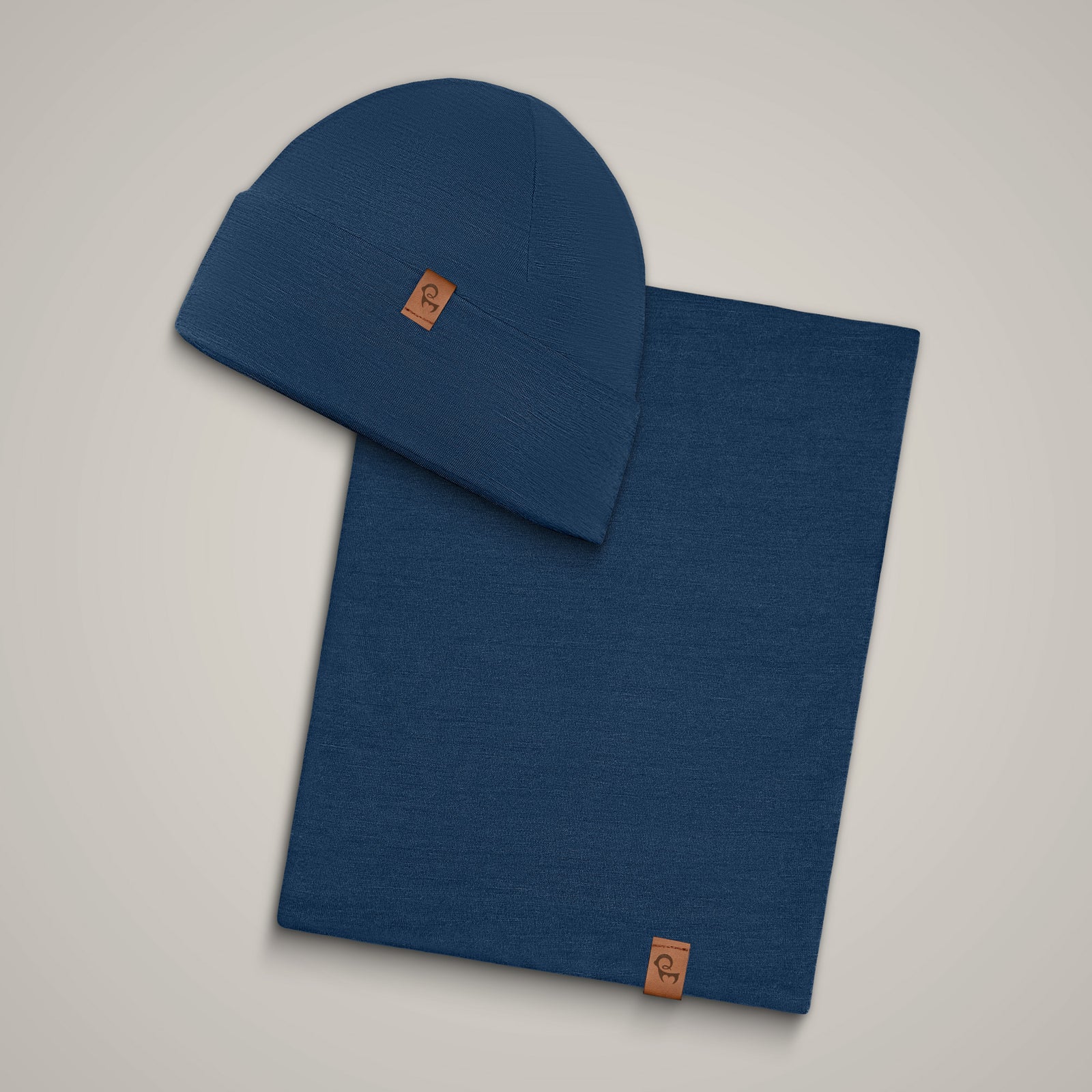 menique Men's Merino Beanie and Gaiter Set Denim