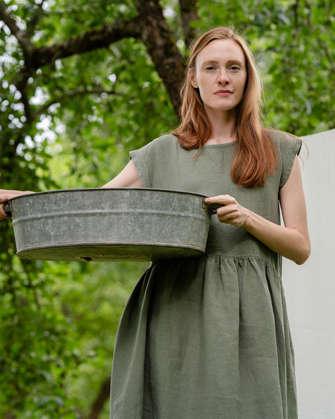 Smock-Kleid Cecilia Stone Green