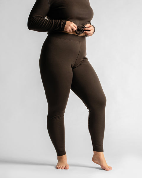 Damenleggings 250 Schokoladenbraun