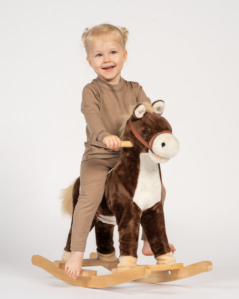 Kids' 160 Long Sleeve &amp; Bottom 2-Piece Beige