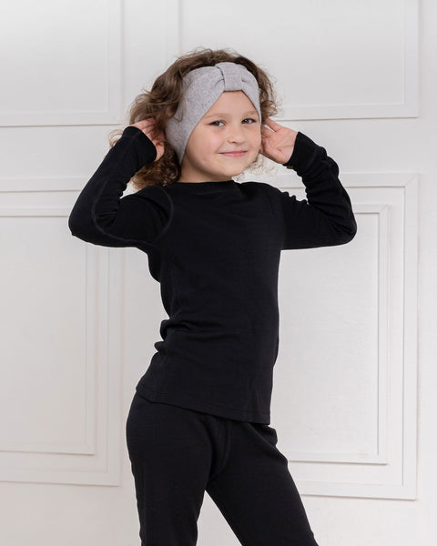 Kids' Knit Headband with Ribbon Merino &amp; Cashmere