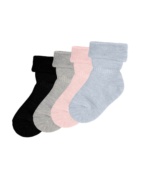 menique kids' merino sherpa lined socks in all available colors: black, light gray, pink, light blue.