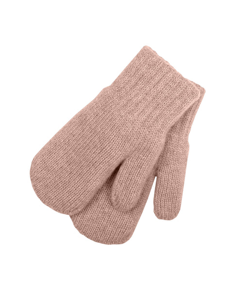 Kids' Knit Double Mittens Merino &amp; Cashmere Dusty Pink