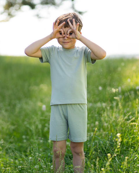 Kinder Bambus Shorts &amp; Oberteil 2-teiliger Satz