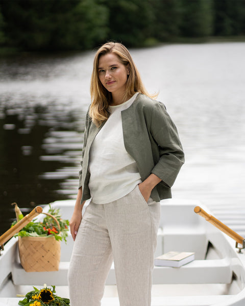 Leinen Lässiger Blazer Eden