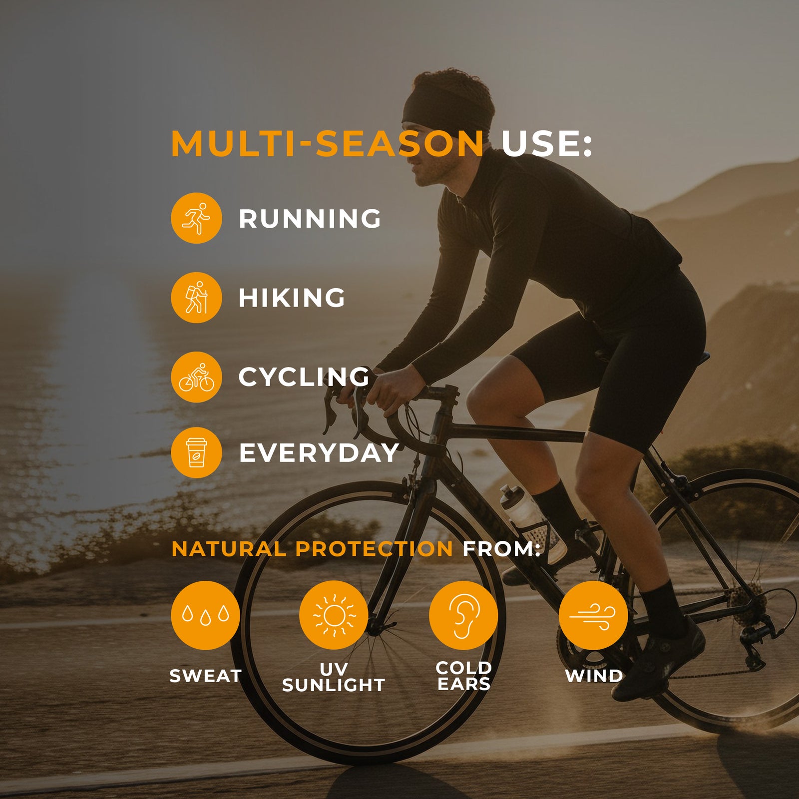 Herren Merino Stirnband Royal Cherry