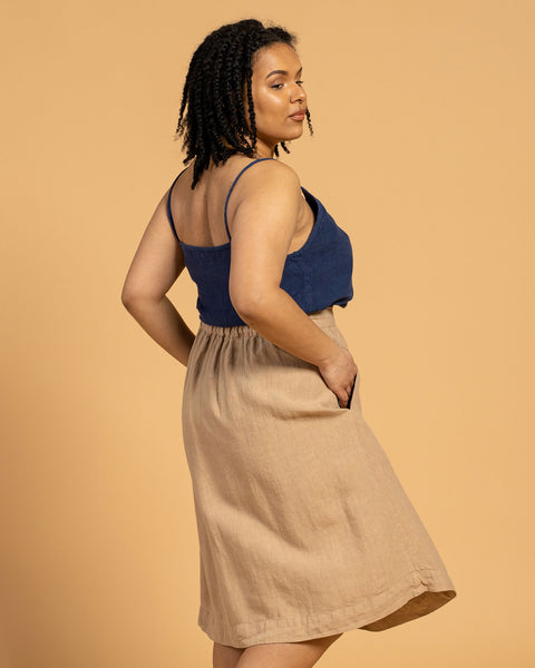 Linen slip top Kim with Linen skirt Sophia