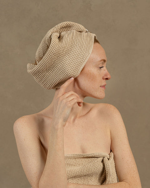 hair towel in sand brown color