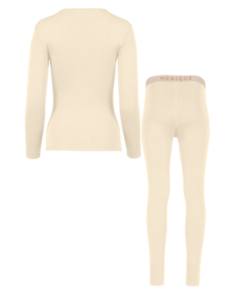 Women's 250 Long Sleeve &amp; Bottoms 2-Piece Natural Back