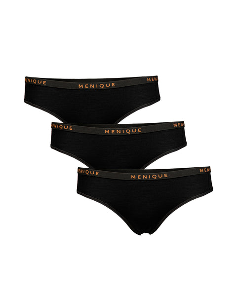 Women's Merino 160 Bikini Briefs Black 3-Pack