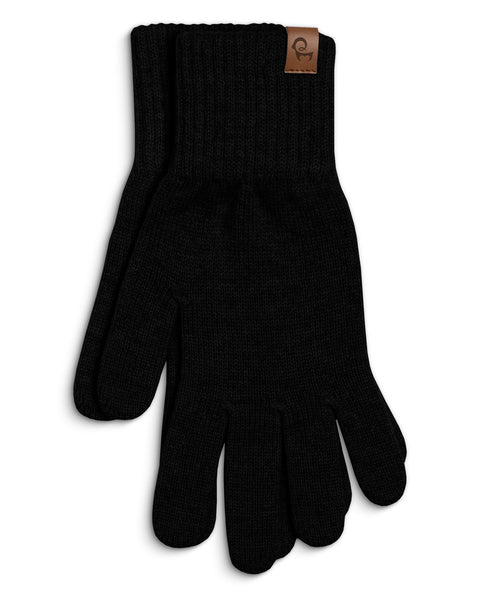 Packshot of menique women's short gloves in the color black in the white background