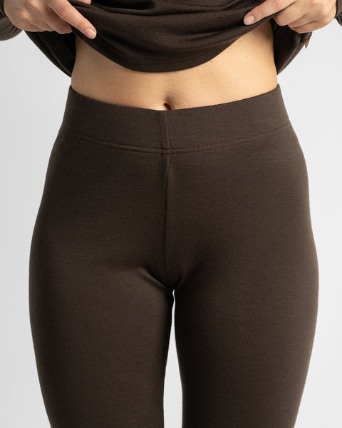 Damenleggings 250 Schokoladenbraun
