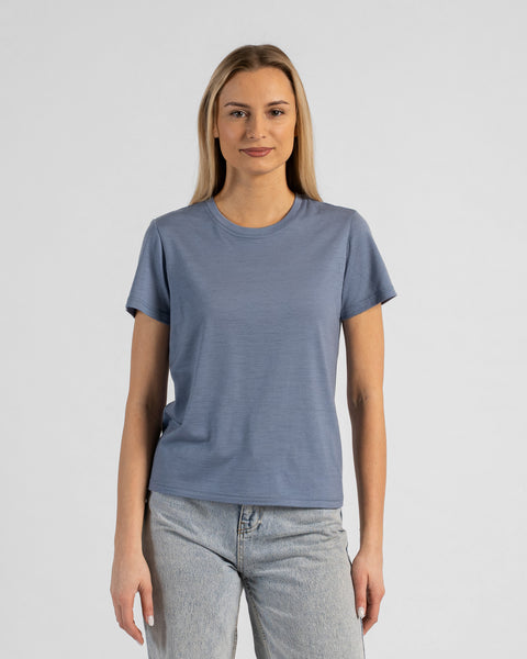 Damen Merino Regular Fit T-Shirt mit Rundhalsausschnitt