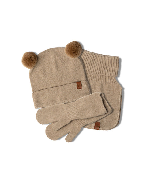 Knitted Baby Beanie, Dickie &amp; Mitten's 3-Piece Set