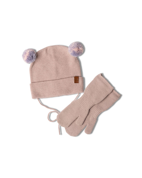 Knitted Baby Beanie &amp; Mitten's 2-Piece Set