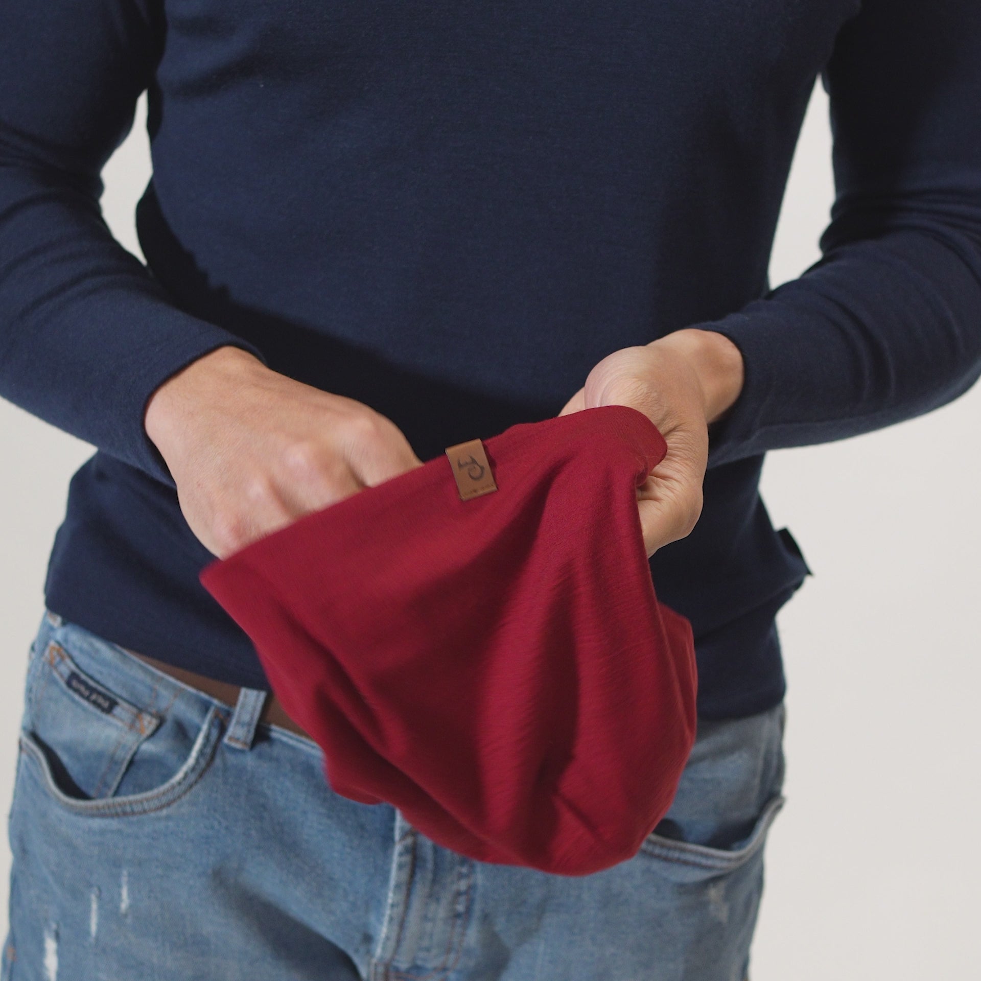 Herren Merino Mütze Royal Cherry