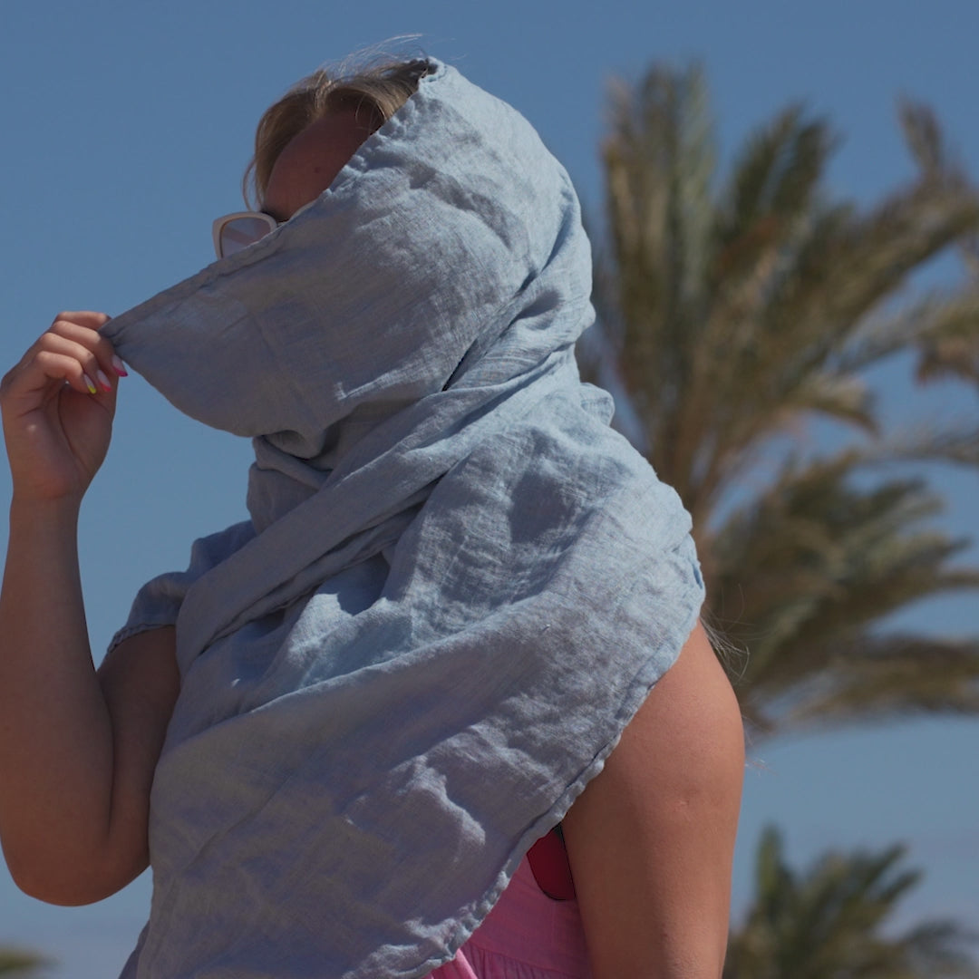 Damen Schal aus natürlichem Leinen