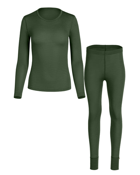 Women's 160 Merino Wool Long Sleeve Top &amp; Leggings Set