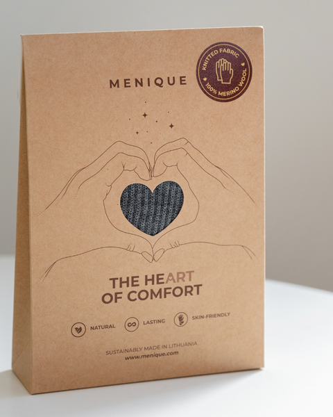 Kids Knitted Beanie, Dickie &amp; Gloves 3-Piece Set Dark Gray Packaging