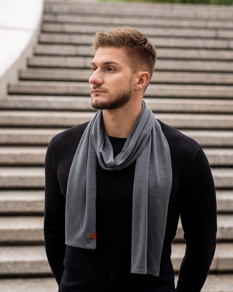 Herren Merino Schal Perfektes Grau