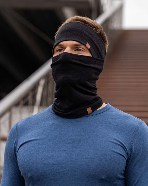 Men's Headband and Gaiter Set Black